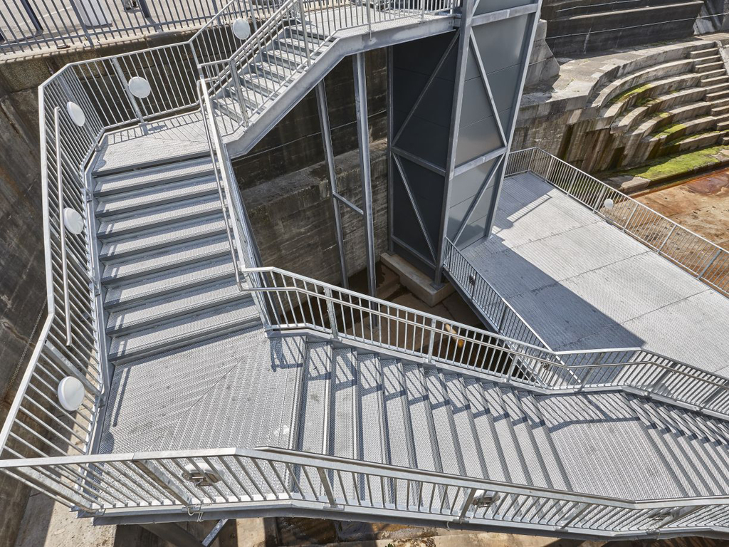 Walkways, stair treads and landings for HMS MM.3 Elefant Gratings ESI Building Design