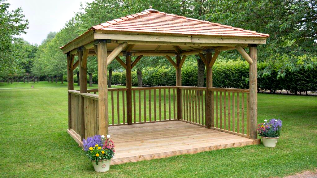 Square timber gazebo | M&M Timber | ESI External Works