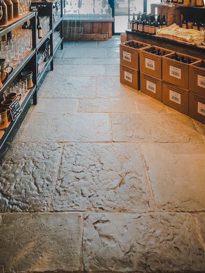 Rustic interior Stone Flooring for Dunkertons Cider shop Westminster Stone ESI External Works
