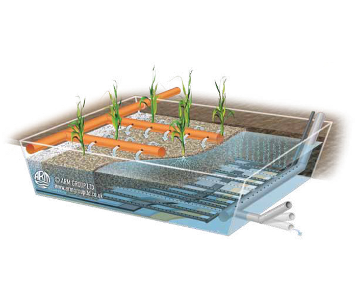 Aerated saturated vertical flow reedbed for Thames Water ARM Ltd