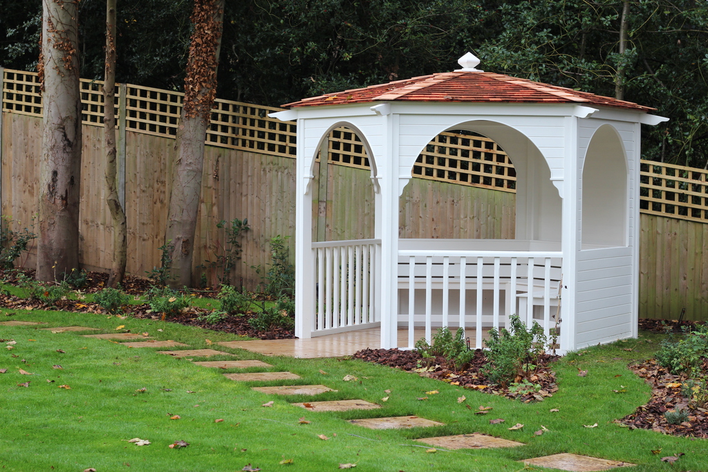 Bespoke timber gazebo for private client in London Branson Leisure ESI External Works