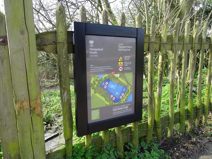 Information panels and warning signs for swimming ponds Fitzpatrick
