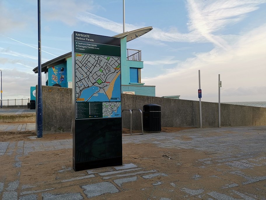 Contemporary wayfinding signage scheme for coastal town Fitzpatrick