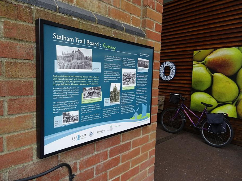Interpretive signage for heritage trail in Stalham Fitzpatrick Woolmer Design & Publishing