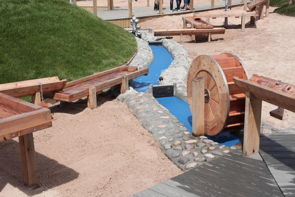 Sand and water play area Lytham Park View Timberplay ESI External