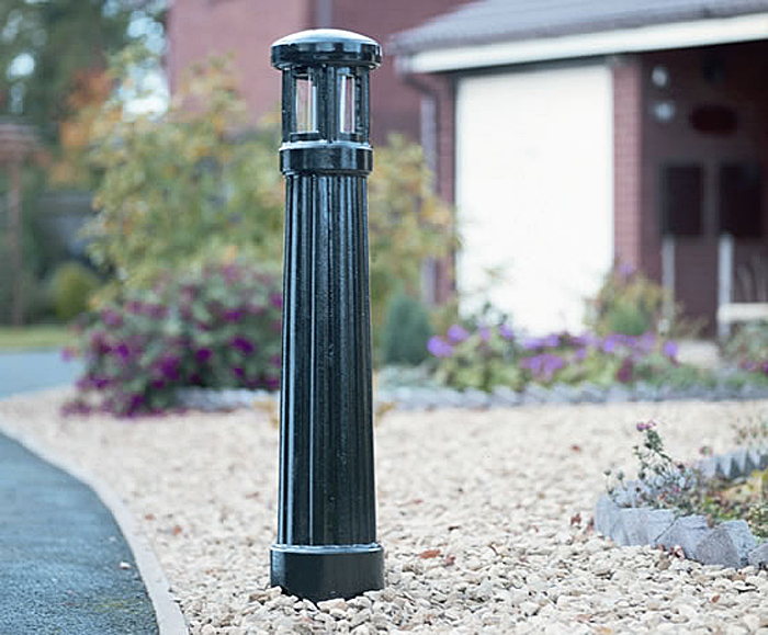 Vanguard illuminated cast iron bollard Candela Light ESI External Works