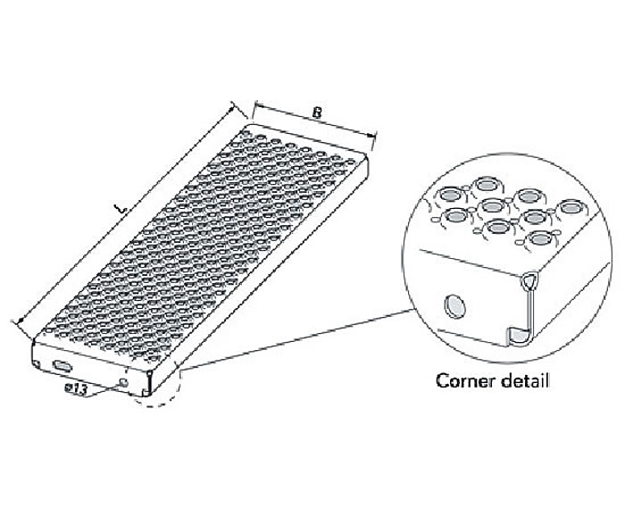 Type O2 Achil perforated stair treads Elefant Gratings ESI Building Design