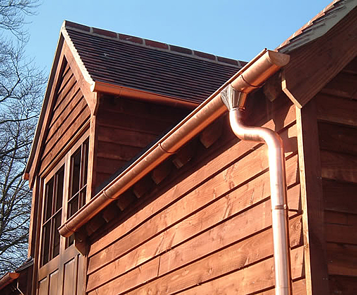 Ecofriendly copper guttering Metal Gutta ESI Building Design