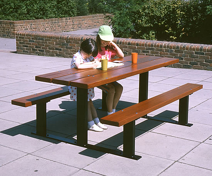 Beaufort hardwood and galvanised steel picnic table Neptune Street