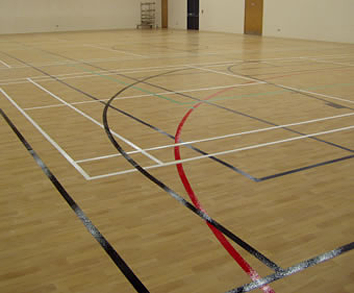 Indoor sports hall line marking services Sportsmark™ Group ESI