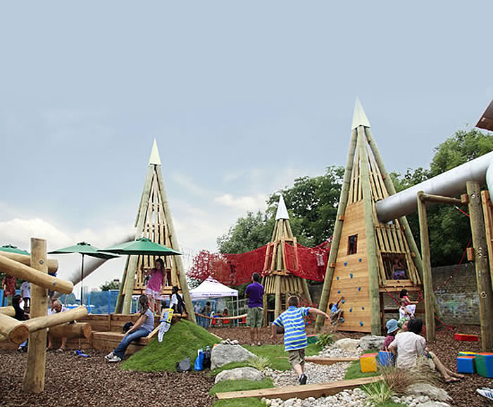 Natural adventure playground, Little Wormwood Scrubs Timberplay ESI External Works