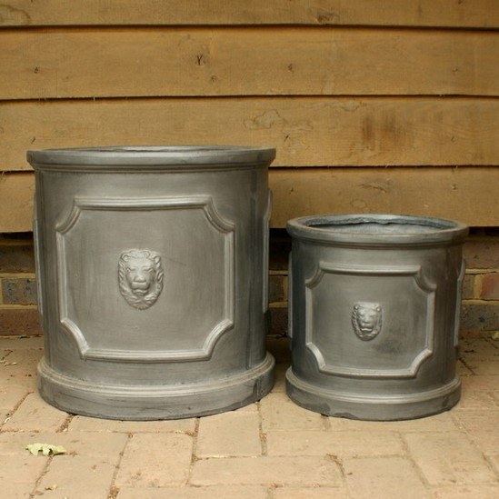 Clayfibre Lion Head box, tall box, cylinder &amp; trough pot 