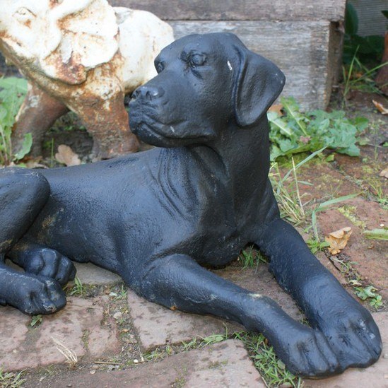 black labrador statues garden