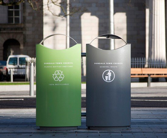 Omos s16 galvanised steel dual recycling bin