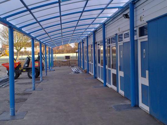 Ascot lean-to covered walkway | Clovis Canopies | ESI External Works