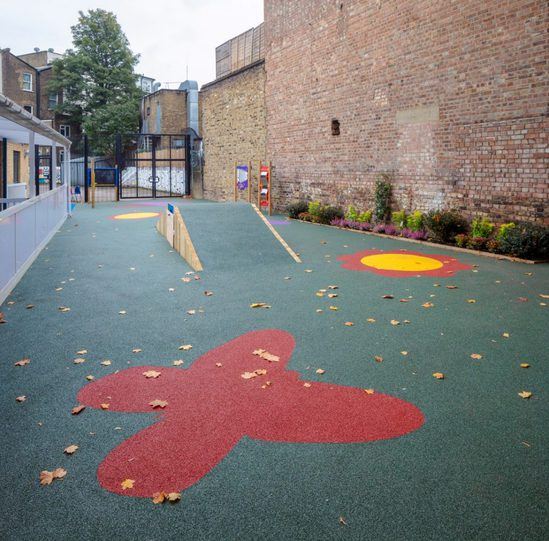 Wetpour rubber safer surfacing for school play area