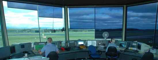 Anti-glare shading for air traffic control towers