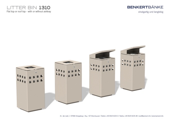 Type 1310 Litter Bin - SST with RAL coating