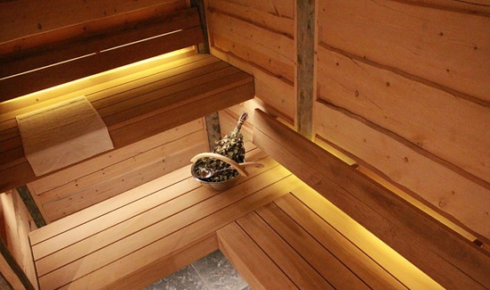 Rustic sauna and steam room for thermal spa, London | Drom UK | ESI  Interior Design