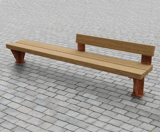 Greenheart and corten steel Type 5 bench