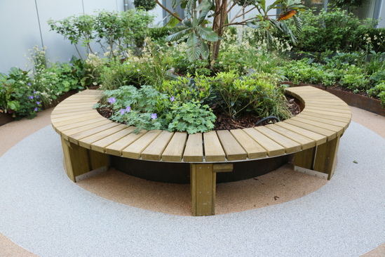 Sheldon all-timber curved bench - SBN339 | Langley Design Street ...