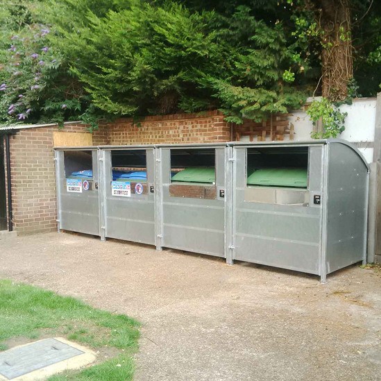 7701200 litre wheeled bin enclosures PBM wasteSTOR metroSTOR ESI