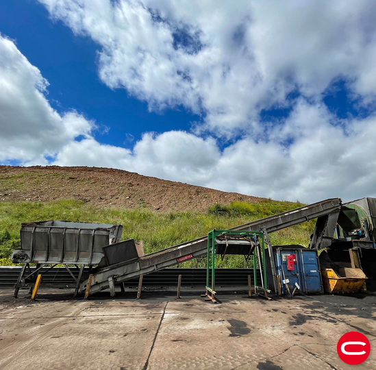 Compost conveyor and hopper system for recycling centre Coveya ESI