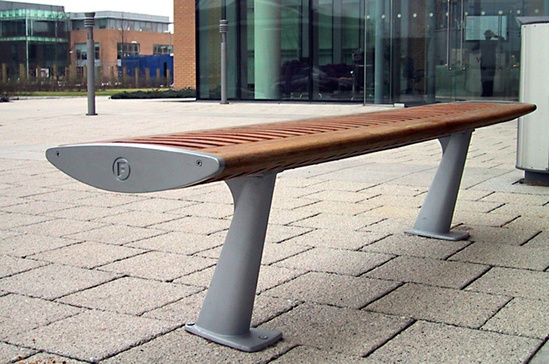 FOIL contemporary FSC timber and aluminium bench