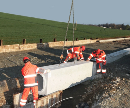Large concrete slot drain installation - Jct 16-19, M6