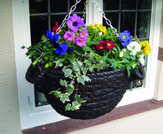 Wicker self-watering hanging basket (WKR-0P) | Amberol | ESI External Works