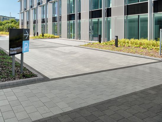 Modal concrete paving for car park - Mid Grey