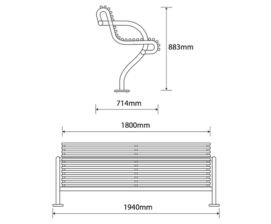 ASF 6000 stainless steel seat | Architectural Street Furnishings | ESI ...