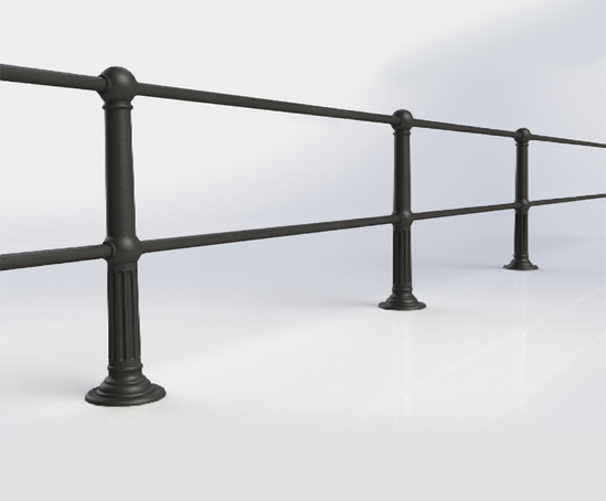 ASF Belgrave Recycled Cast Iron 2 Rail Post