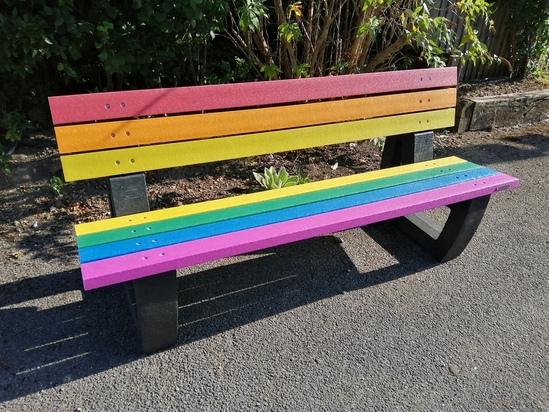 Rainbow Coloured Recycled Plastic Seats | Neptune Street Furniture ...