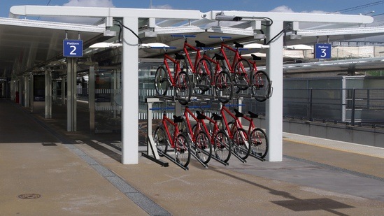 VELOPA 2-tier cycle rack designed to maximise storage