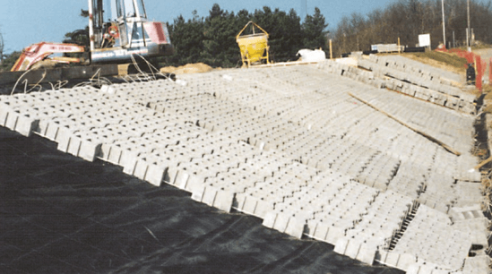 uniform size matrix Precast concrete Ruthin block Armorflex system revetment uniform size matrix Precast concrete Ruthin block Armorflex system revetment