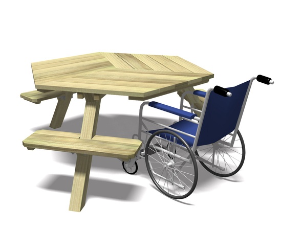 Wheelchair accessible Access 6 picnic table | Schoolscapes | ESI