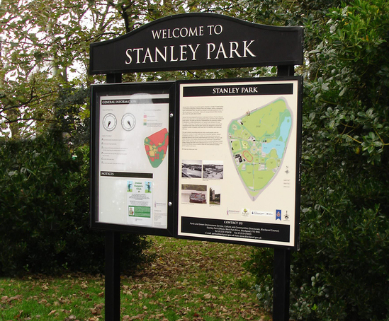 Interpretation sign - Stanley Park, Blackpool