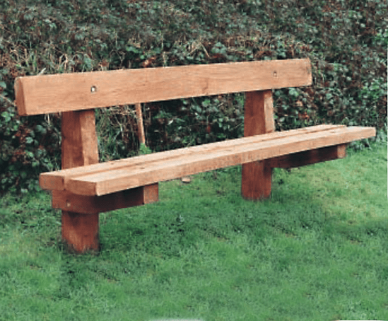 'Woodland' timber seat for rustic locations | Streetmaster (South Wales ...