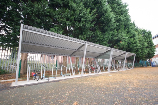 Cycle shelter at Clandeboye Primary School