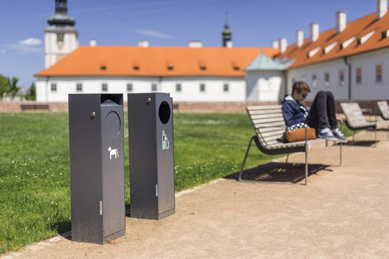 All-steel recycling and dog waste bins