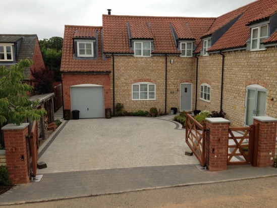 Front driveway featuring Argent paving by Marshalls