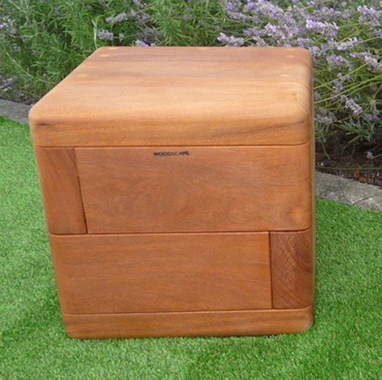 Box hardwood timber cube seating Woodscape ESI External Works