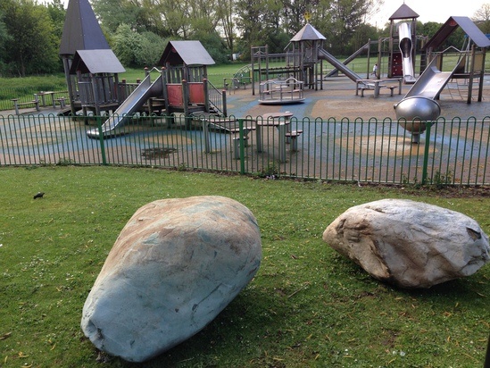 Smooth glacial boulders – children’s play area