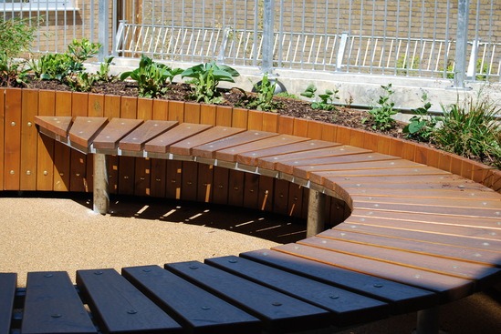 Swithland planter with timber bench | Street Design | ESI External Works