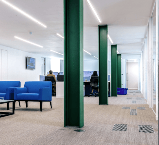 Cat-B fit-out of underfloor air conditioning for offices | AET Flexible ...