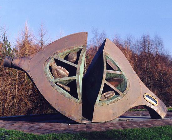 Time Vessel, copper seed pod sculpture
