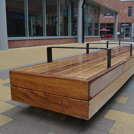 Benches with bespoke lighting for Flemingate, Hull