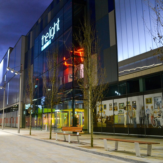 Street furniture for Stockport's Redrock leisure scheme Artform Urban Furniture ESI External