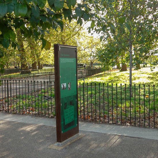 Historyfilled information signs for Speakers Corner Artform Urban